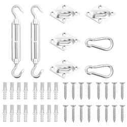 Jeu d'accessoires de voile d'ombrage 8 pcs Acier inoxydable