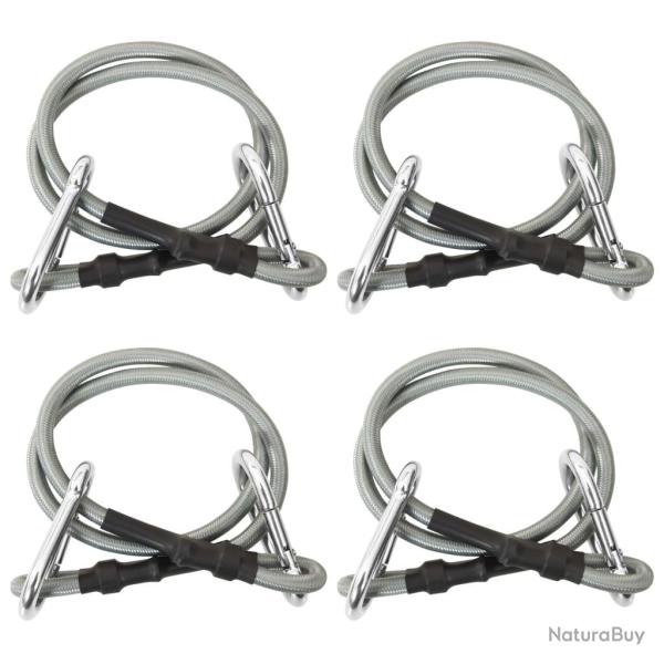 Cordes avec mousqueton 4 pcs Caoutchouc