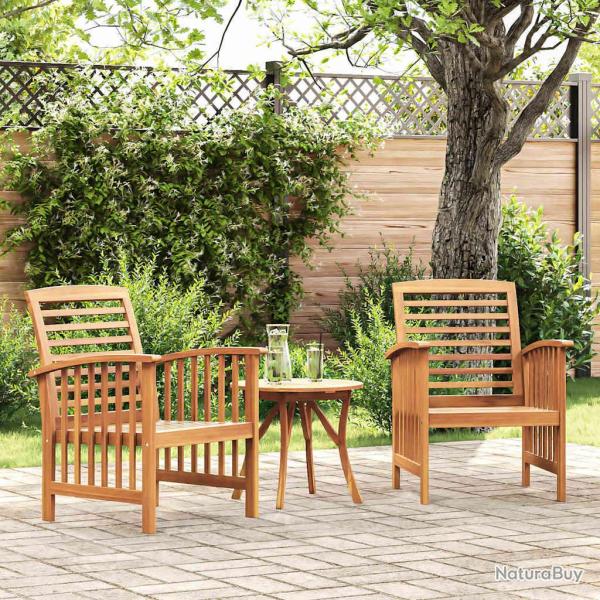 Chaises de lot de 2 Bois d'acacia massif