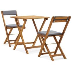| Salon de | Pliable 2 pcs Coussins gris fonc&eacute; Bois chaud