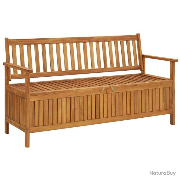Banc de rangement de 148 cm bois d'acacia solide