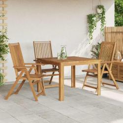Chaises pliantes, 3 pi&egrave;ces, en bois d'acacia massif, pour le salon