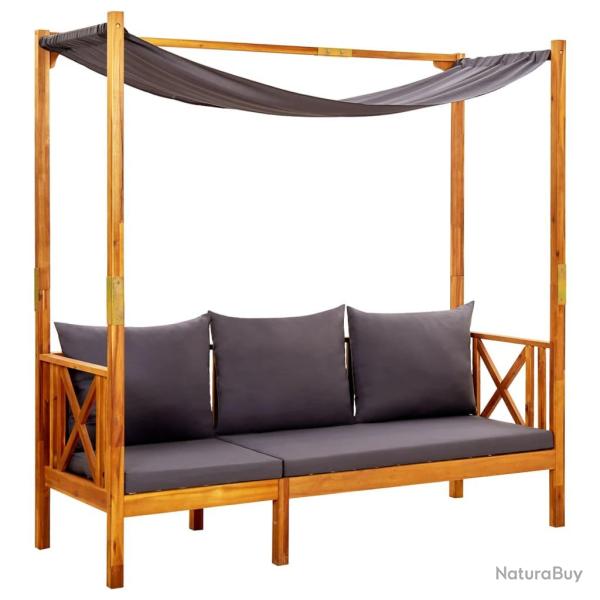 Banc de avec auvent Bois d'acacia solide