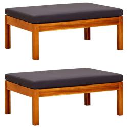 Repose-pieds de lot de 2 Bois d'acacia massif