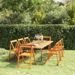 Chaises pliables de lot de 8 Bois d'acacia massif