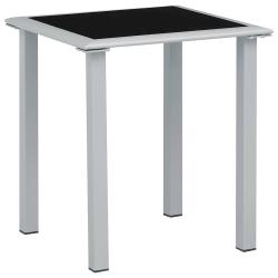 Table de Noir et argent&eacute; 41x41x45 cm Acier et verre