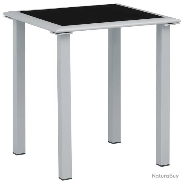 Table de Noir et argent� 41x41x45 cm Acier et verre