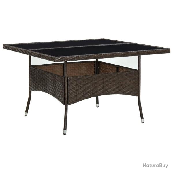 Table � d�ner d'ext�rieur Marron R�sine tress�e et verre
