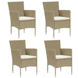 Chaises &agrave; manger de lot de 4 R&eacute;sine tress&eacute;e Beige