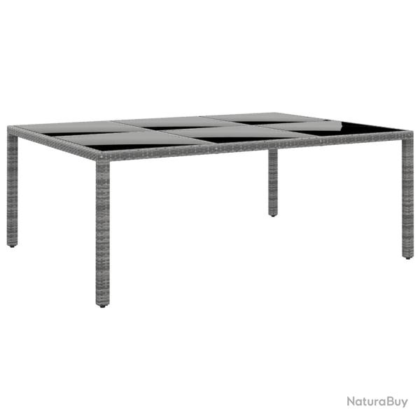 Table de 200x150x75 cm Verre tremp�/r�sine tress�e Gris