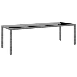 Table de 250x100x75 cm Verre tremp&eacute; et R&eacute;sine tress&eacute;e