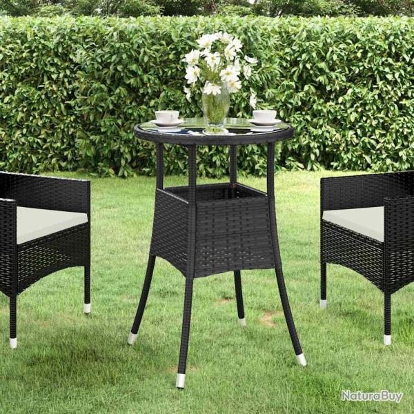 Table de �60x75 cm Verre tremp�/r�sine tress�e Noir