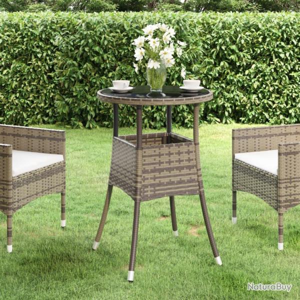Table de �60x75 cm Verre tremp�/r�sine tress�e Gris