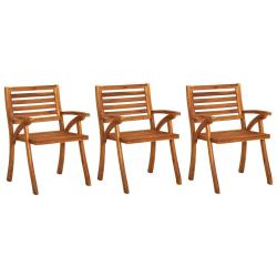 Chaises de lot de 3 Bois d'acacia solide