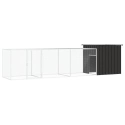 Poulailler Anthracite 400x91x100 cm Acier galvanis&eacute;
