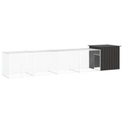 Poulailler Anthracite 500x91x100 cm Acier galvanis&eacute;