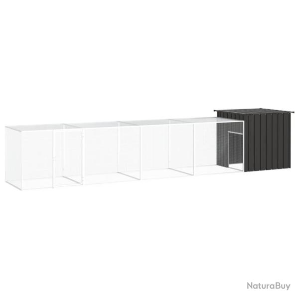 Poulailler Anthracite 500x91x100 cm Acier galvanis�