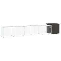 Poulailler Anthracite 600x91x100 cm Acier galvanis&eacute;