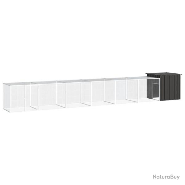 Poulailler Anthracite 700x91x100 cm Acier galvanis�