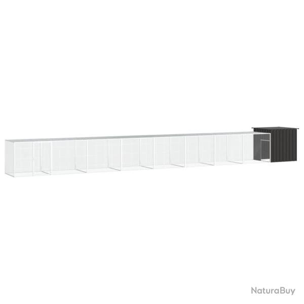 Poulailler Anthracite 900x91x100 cm Acier galvanis�