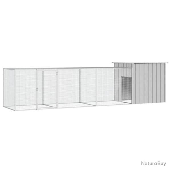 Cage pour poules Gris 400x91x100 cm Acier galvanis�