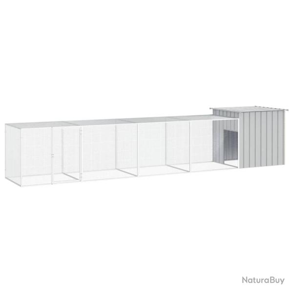 Cage pour poules Gris 500x91x100 cm Acier galvanis�