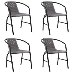 Chaises, 4 pi&egrave;ces, en rotin plastique et acier, 110 kg
