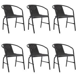 Chaises de lot de 6 Rotin plastique et acier 110 kg
