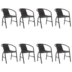 Chaises de lot de 8 Rotin plastique et acier 110 kg