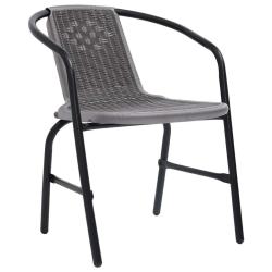 Chaises, lot de 8, en rotin plastique et acier, 110 kg