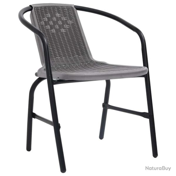 Chaises, lot de 8, en rotin plastique et acier, 110 kg