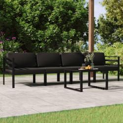 Salon de 5 pcs avec coussins Aluminium Anthracite