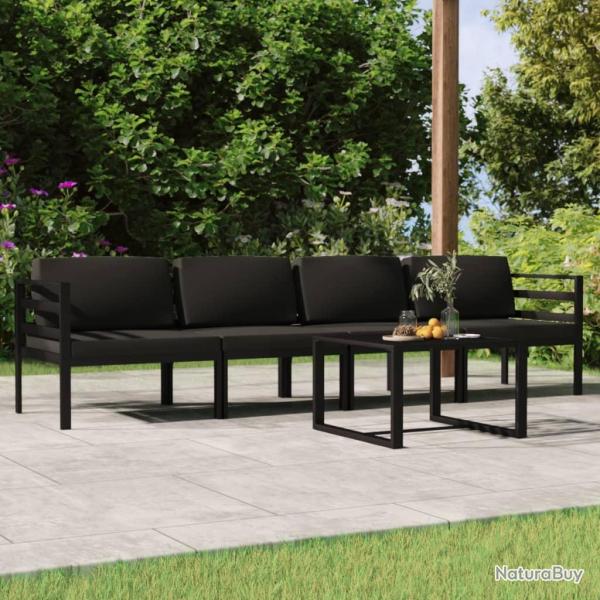 Salon de 5 pcs avec coussins Aluminium Anthracite