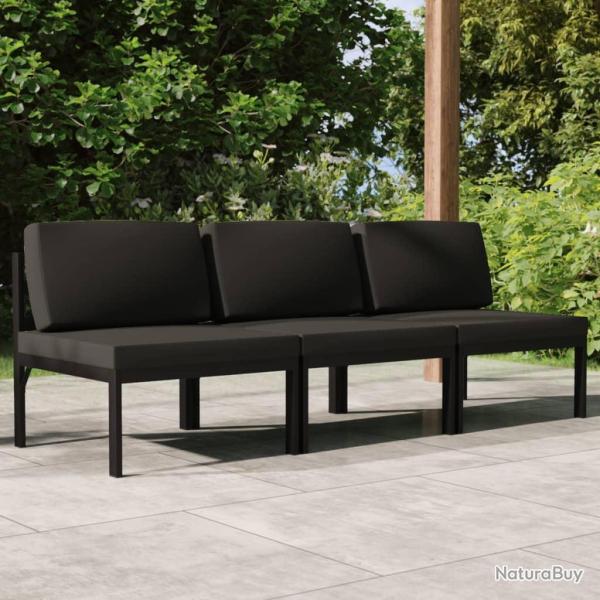 Canap� de 3 places avec coussins Aluminium Anthracite