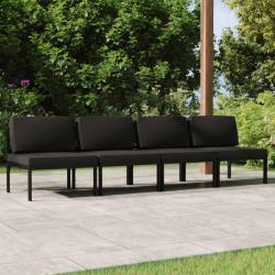 Canap&eacute; de 4 places avec coussins Aluminium Anthracite