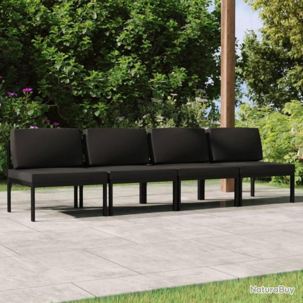 Canap� de 4 places avec coussins Aluminium Anthracite