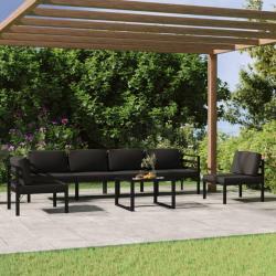 Salon de 7 pcs avec coussins Aluminium Anthracite