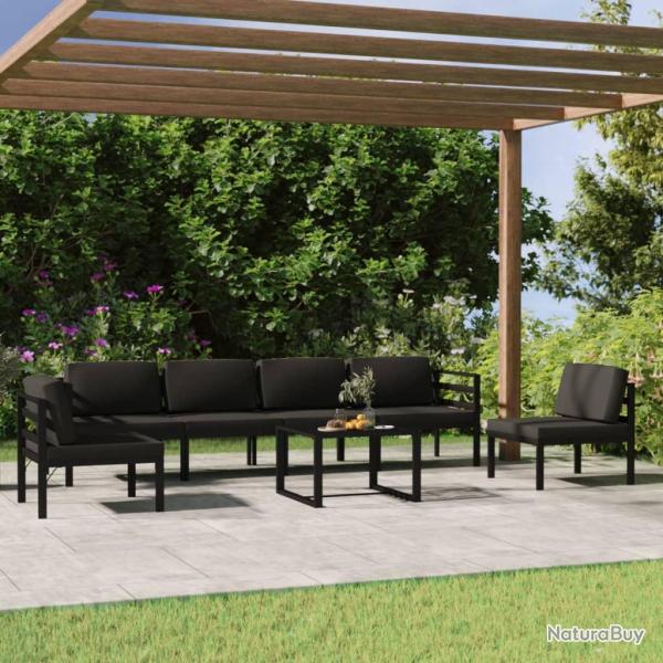 Salon de 7 pcs avec coussins Aluminium Anthracite