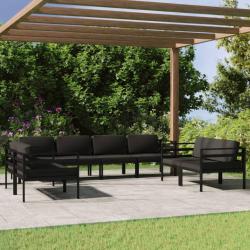 Salon de 8 pcs avec coussins Aluminium Anthracite