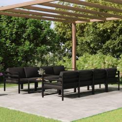 Salon de 9 pcs avec coussins Aluminium Anthracite