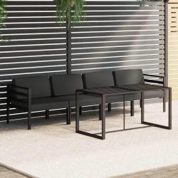 Salon 5 pi&egrave;ces avec coussins, en aluminium anthracite