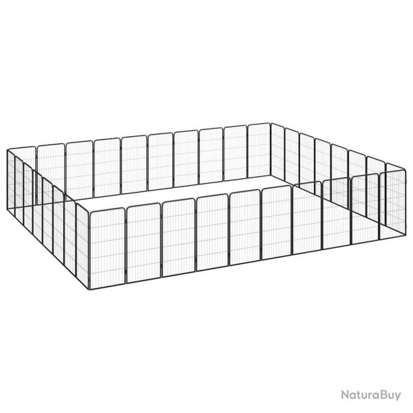 Parc pour chien 36panneaux Noir 50x100cm Acier enduit de poudre