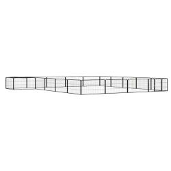 Parc pour chien, 20 panneaux, acier enduit de poudre, noir, pour le jardin, 100 &times; 50 cm