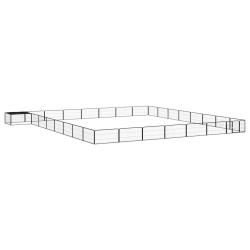 Parc pour chien, 32 panneaux, acier enduit de poudre, noir, pour le jardin, 100 &times; 50 cm