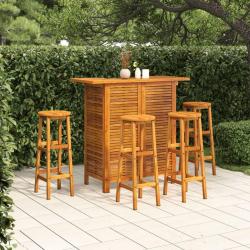 Ensemble de bar de 5 pcs Bois d'acacia solide
