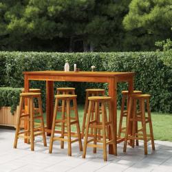 Ensemble de bar de 9 pcs Bois d'acacia solide