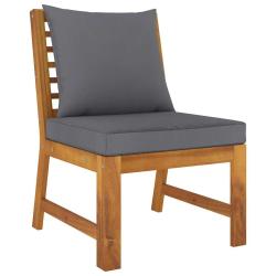 Canap&eacute; central sectionnel avec coussin gris fonc&eacute; Bois d'acacia