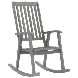 Chaise &agrave; bascule gris bois d'acacia massif