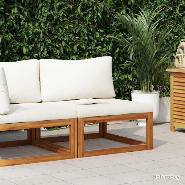 Canap� central sectionnel et coussin blanc cr�me Bois d'acacia