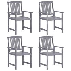 Chaises de lot de 4 Bois massif d'acacia Gris